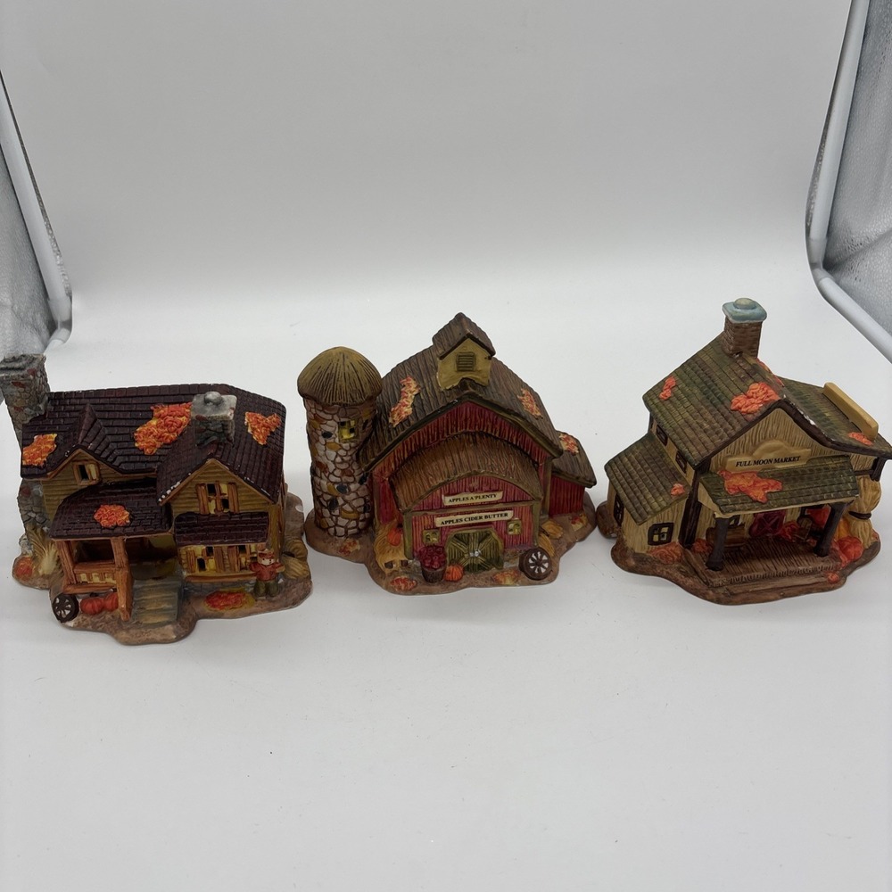 Vintage Harvest House Set Three Houses From Collection No Lights